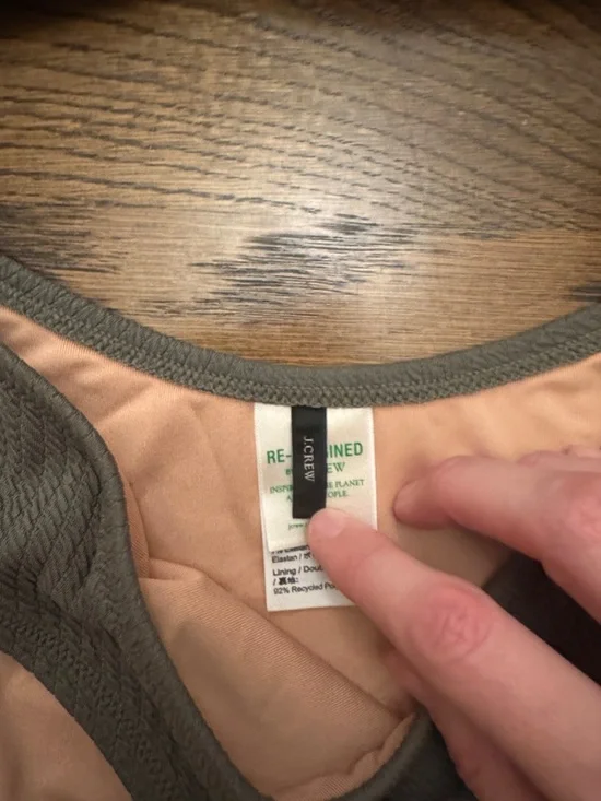 J. Crew Olive Textured Triangle Bikini - Picture 2 of 4